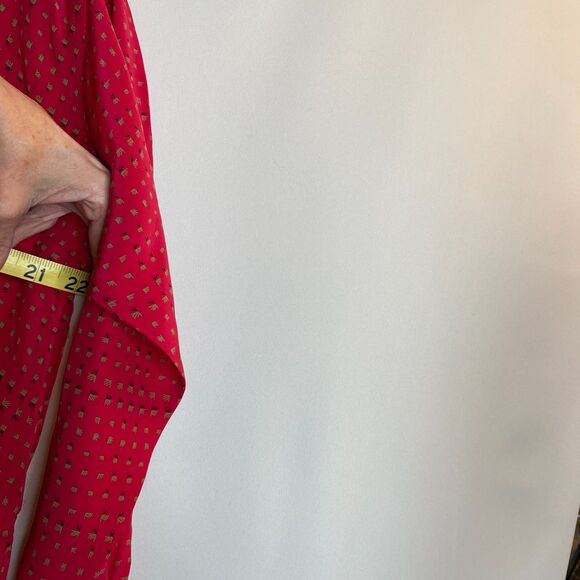 Charlotte Ford Boutique 100% Silk Fuchsia Collarless Button Front Dress Size 6 - Picture 13 of 15